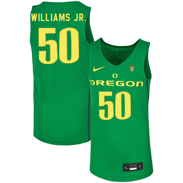 Men #50 Eric Williams Jr. Oregon Ducks College Basketball Jerseys Sale-Green - Click Image to Close